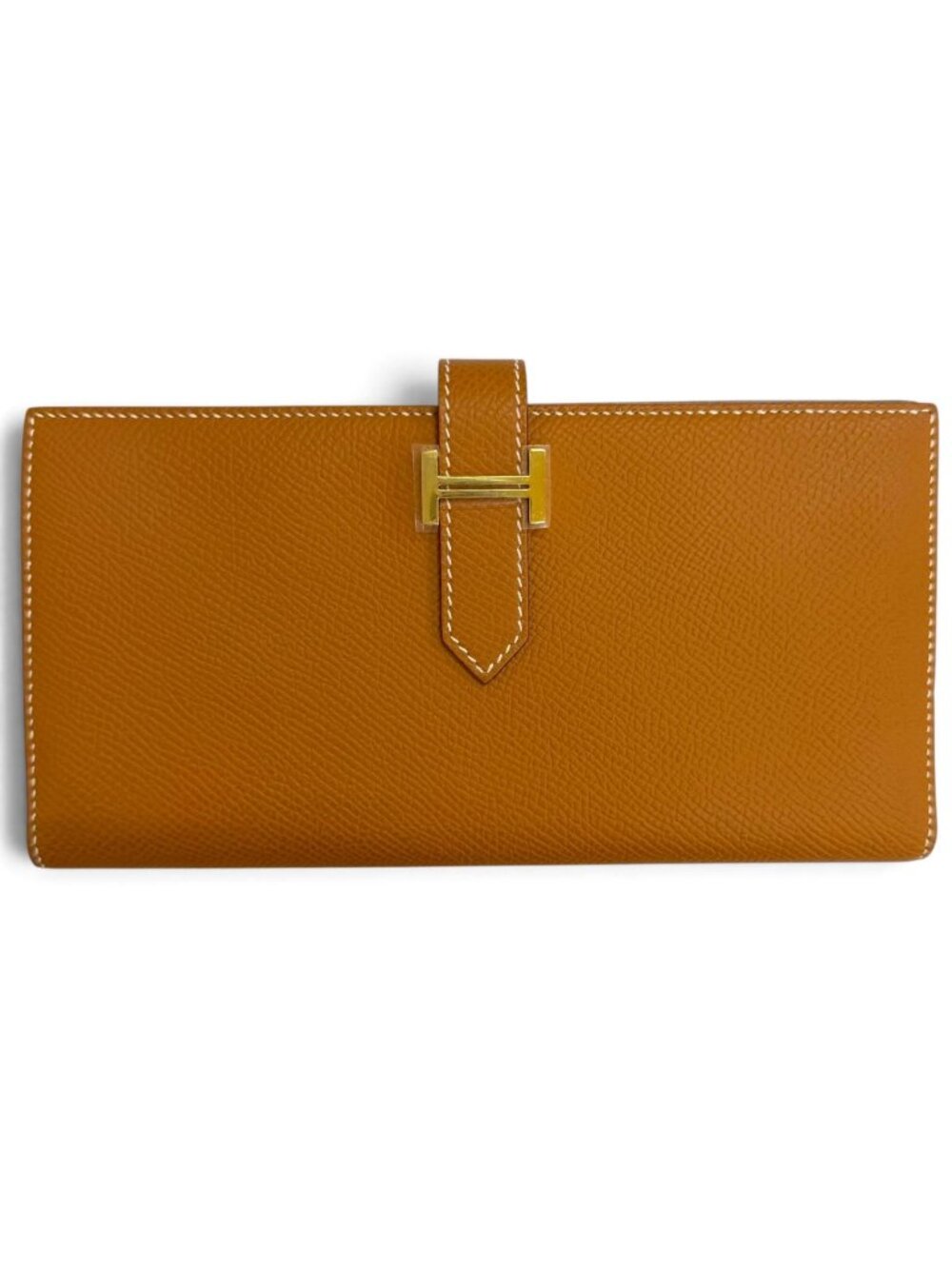 Hermes Bearn Soufflet Veau Epsom Gold Wallet